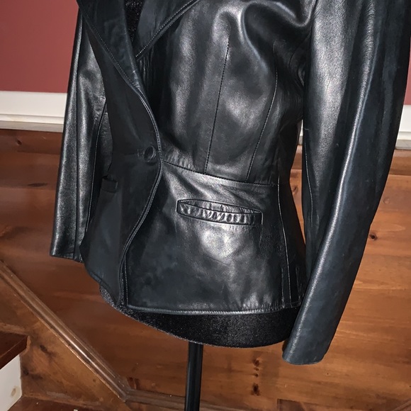 - Leather Fully Lined Blazer - - Picture 6 of 9